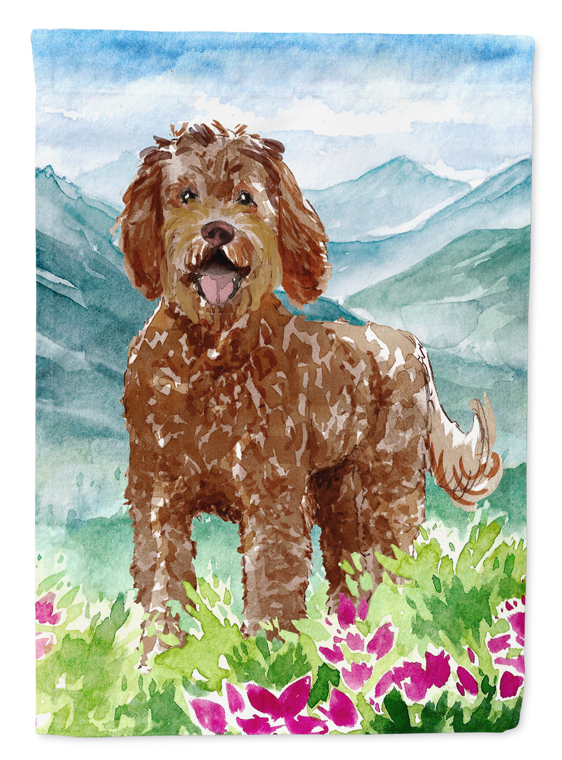Mountain Flowers Labradoodle Flag Canvas House Size CK2532CHF