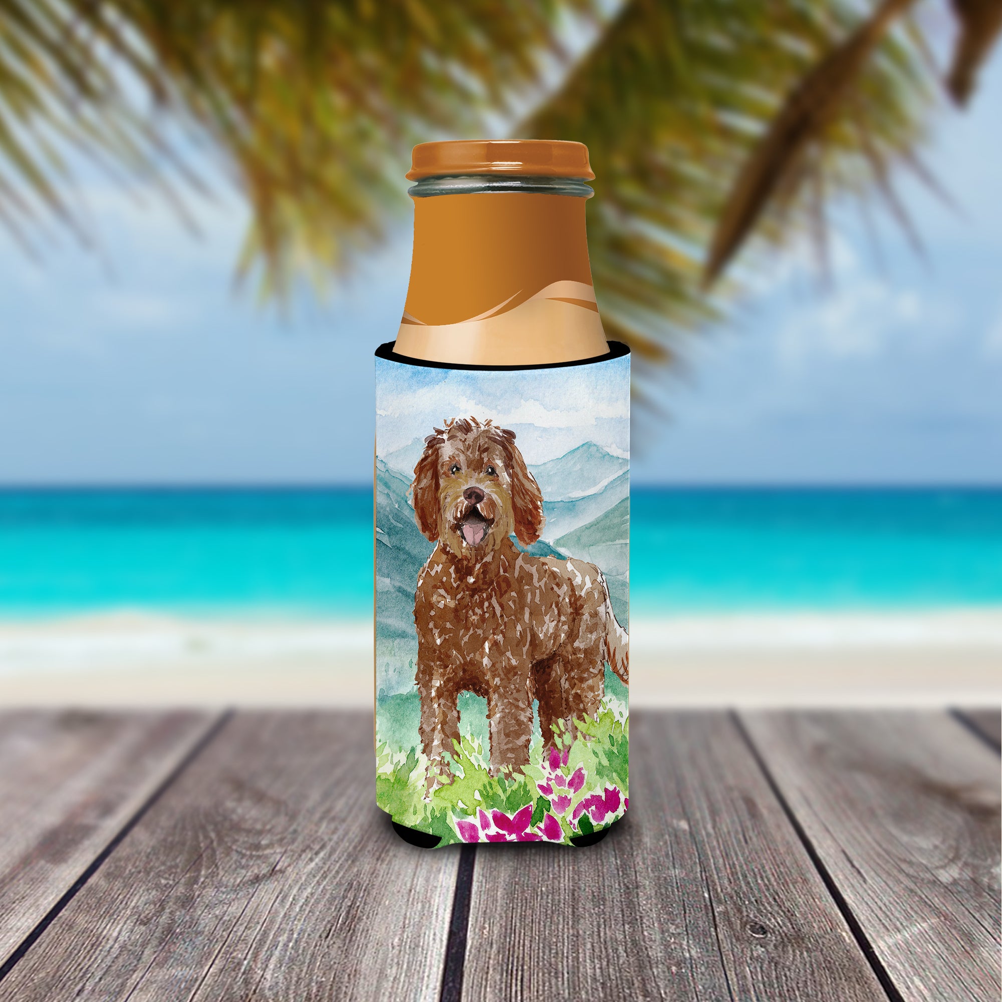 Mountain Flowers Labradoodle  Ultra Hugger for slim cans CK2532MUK  the-store.com.