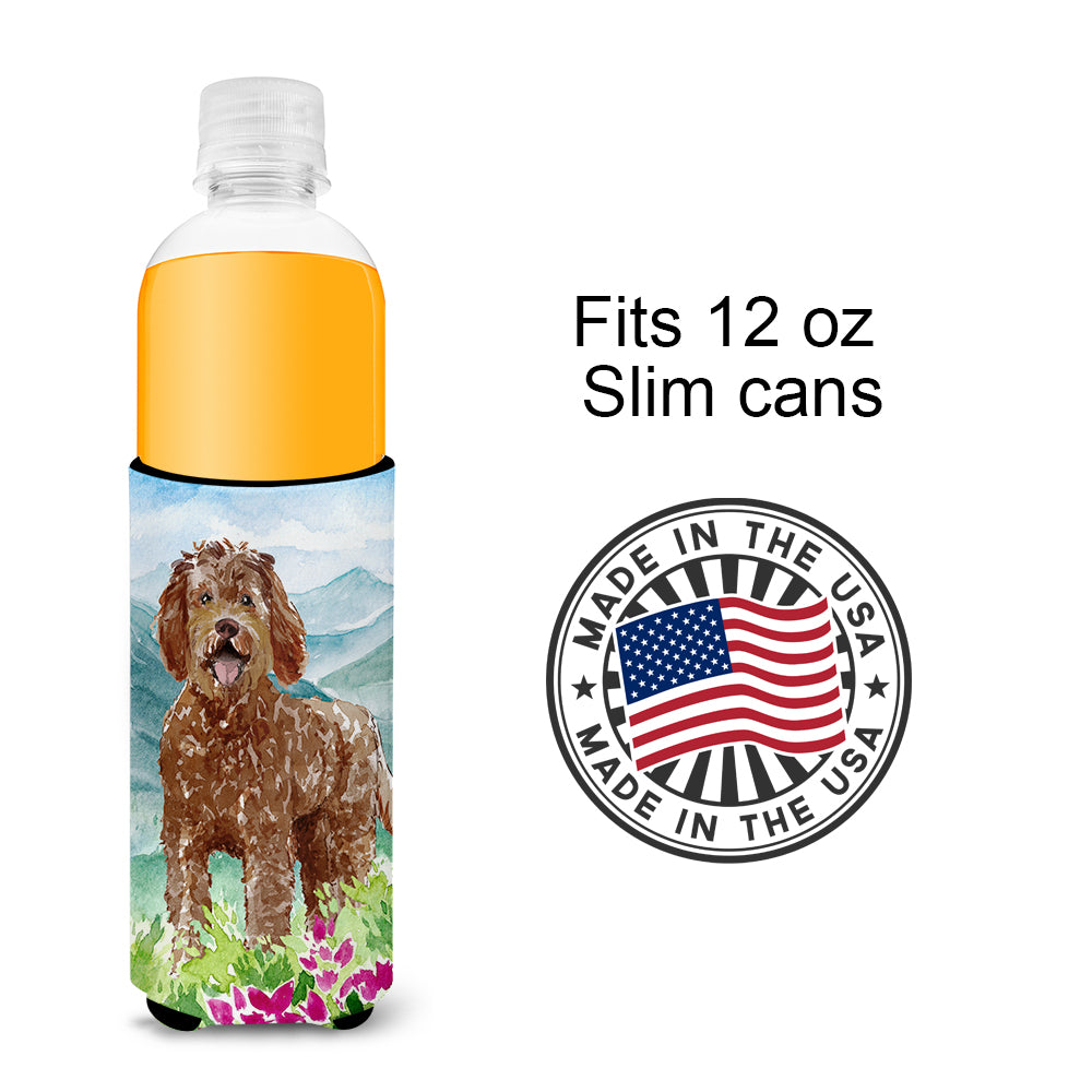 Mountain Flowers Labradoodle  Ultra Hugger for slim cans CK2532MUK  the-store.com.