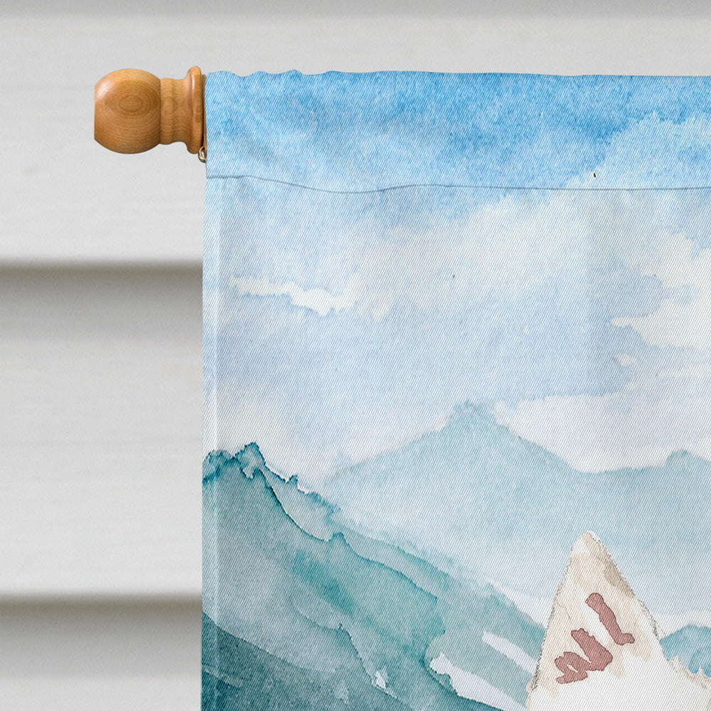 Mountain Flowers Japanese Spitz Flag Canvas House Size CK2533CHF  the-store.com.