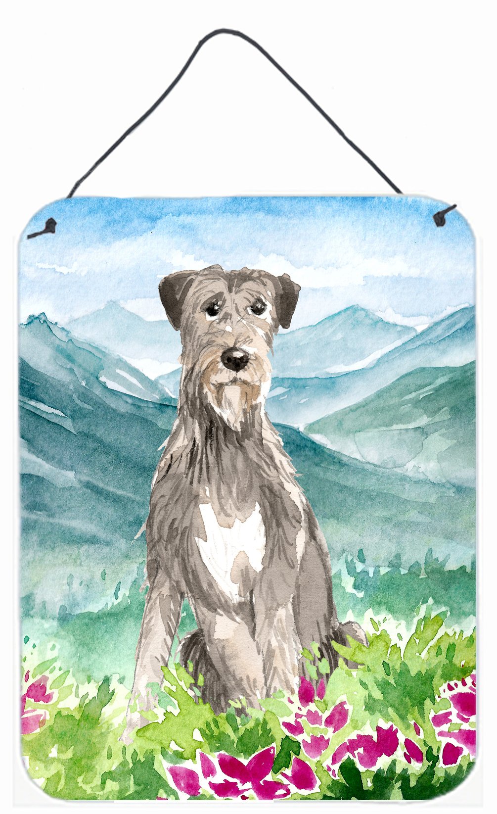 Mountain Flowers Irish Wolfhound Wall or Door Hanging Prints CK2534DS1216 by Caroline's Treasures
