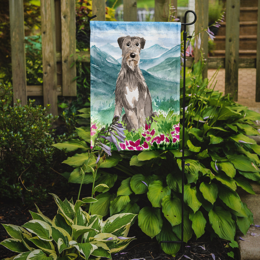 Mountain Flowers Irish Wolfhound Flag Garden Size CK2534GF