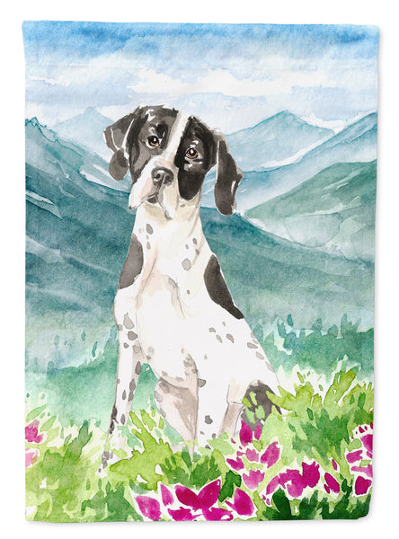 Mountain Flowers English Pointer Flag Canvas House Size CK2538CHF