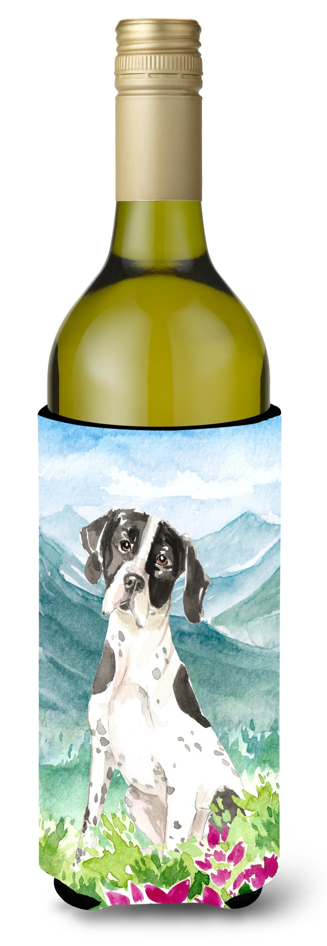 Mountain Flowers English Pointer Wine Bottle Beverage Insulator Hugger CK2538LITERK by Caroline&#39;s Treasures
