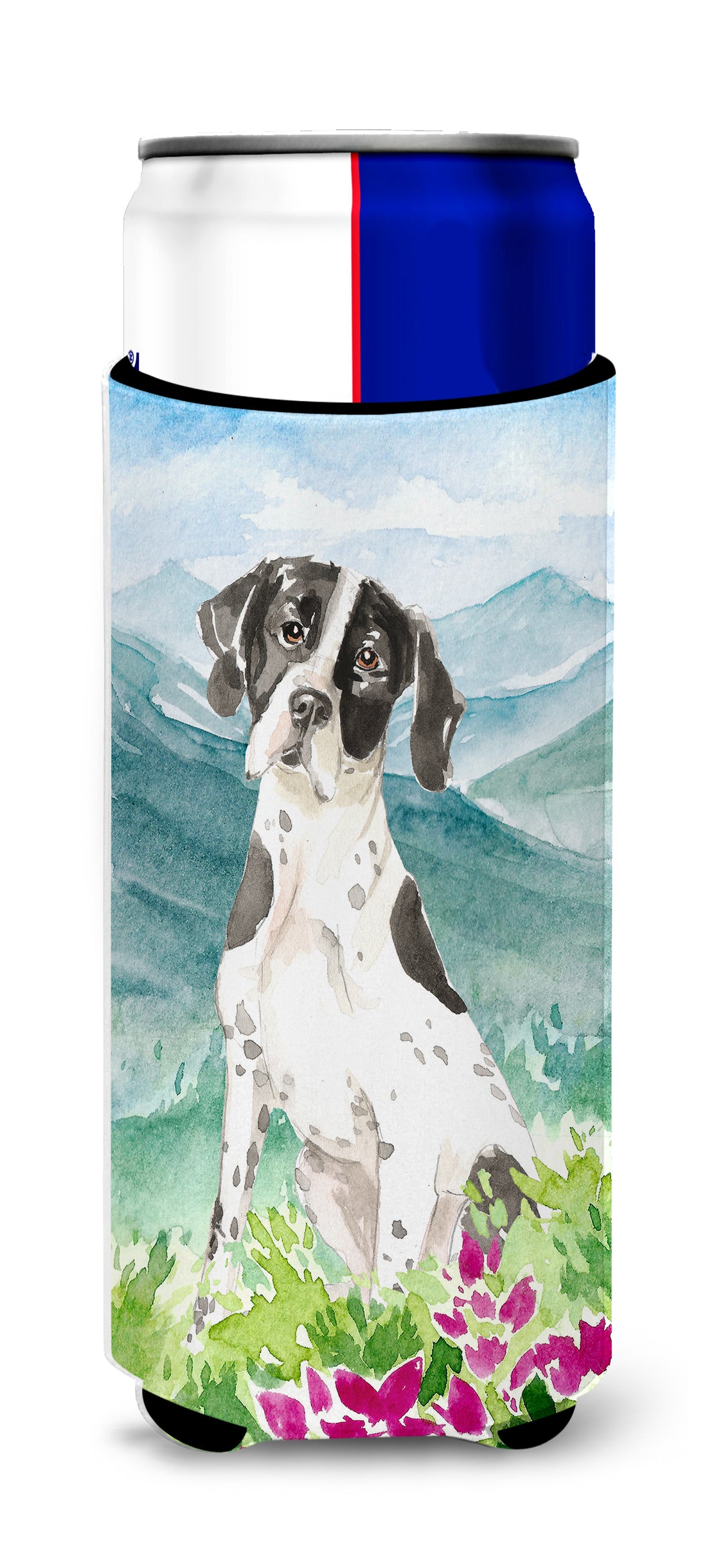 Mountain Flowers English Pointer  Ultra Hugger for slim cans CK2538MUK  the-store.com.