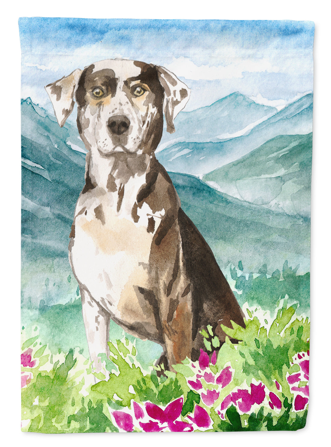 Mountain Flowers Catahoula Leopard Dog Flag Canvas House Size CK2540CHF