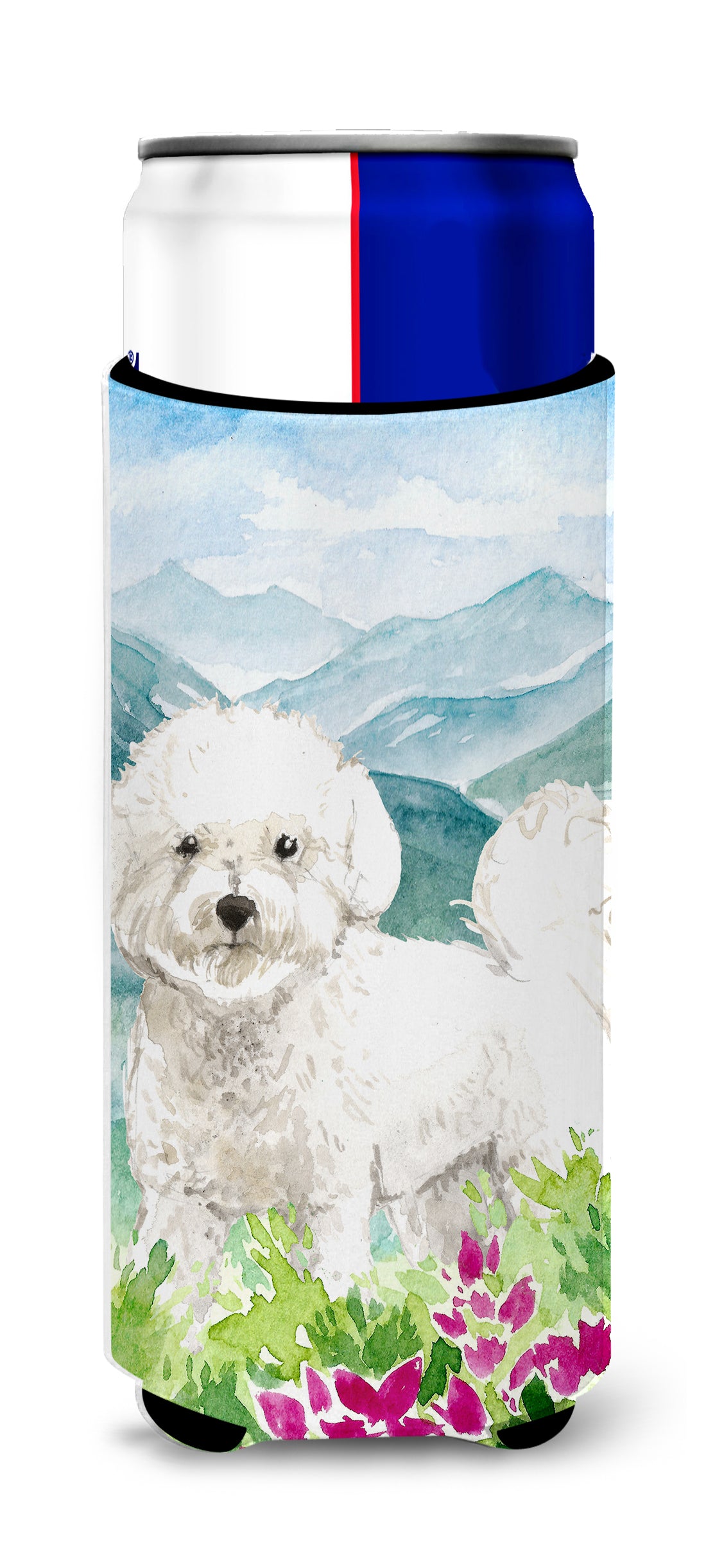 Mountain Flowers Bichon Frise  Ultra Hugger for slim cans CK2546MUK  the-store.com.