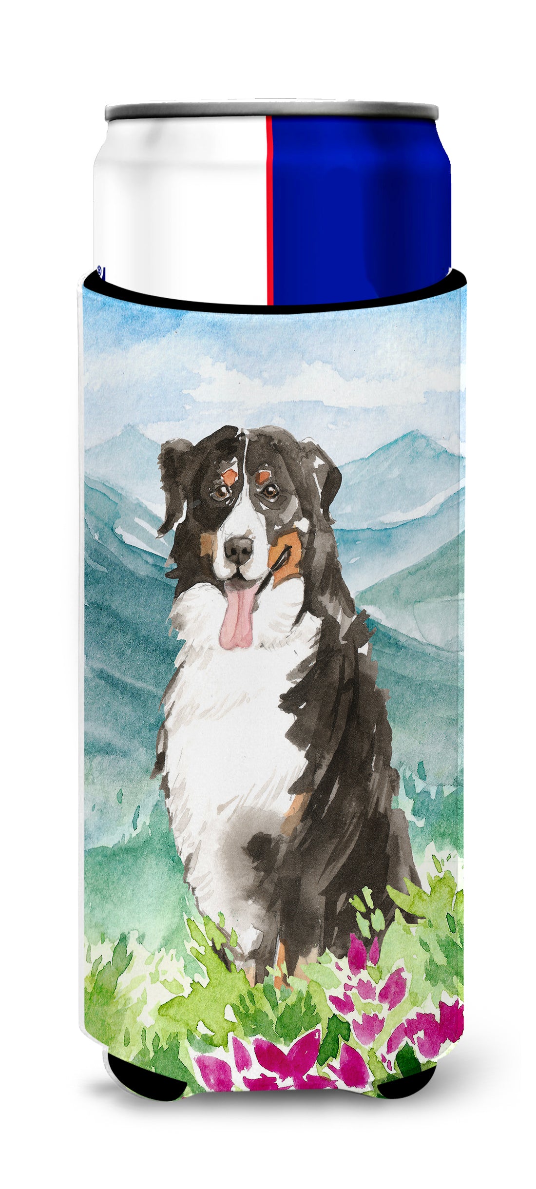 Mountain Flowers Bernese Mountain Dog  Ultra Hugger for slim cans CK2547MUK  the-store.com.