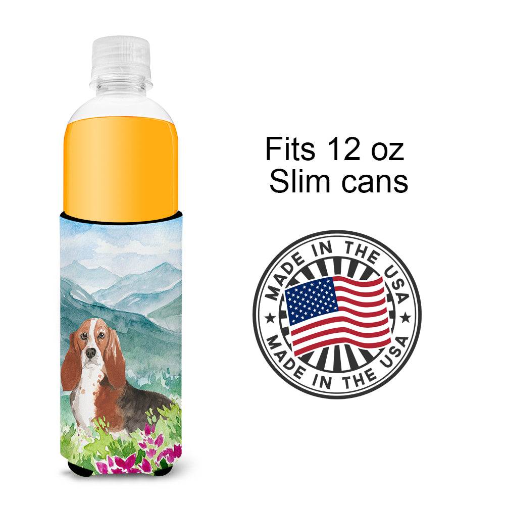 Mountain Flowers Basset Hound  Ultra Hugger for slim cans CK2548MUK
