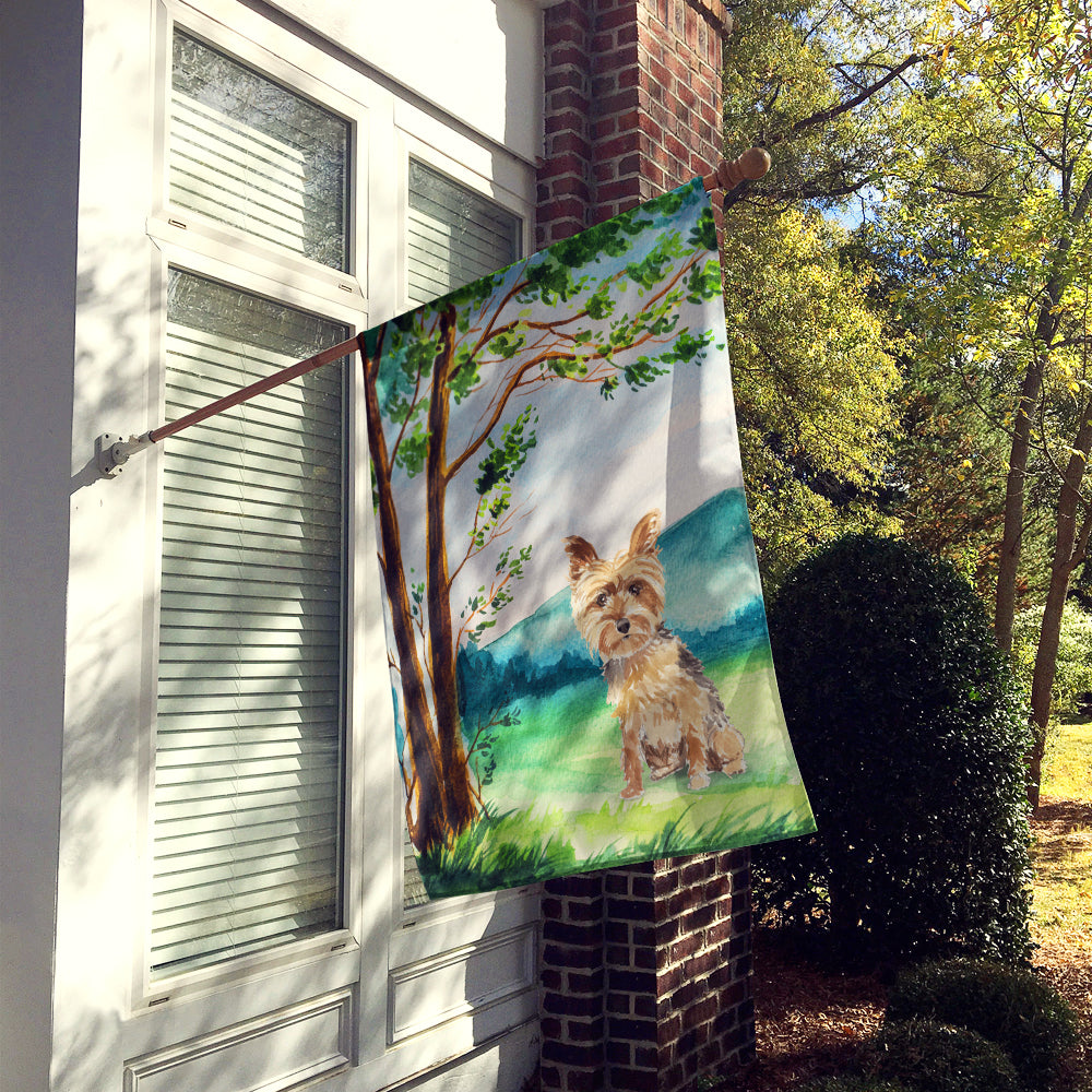 Under the Tree Yorkie Yorkshire Terrier Flag Canvas House Size CK2549CHF  the-store.com.