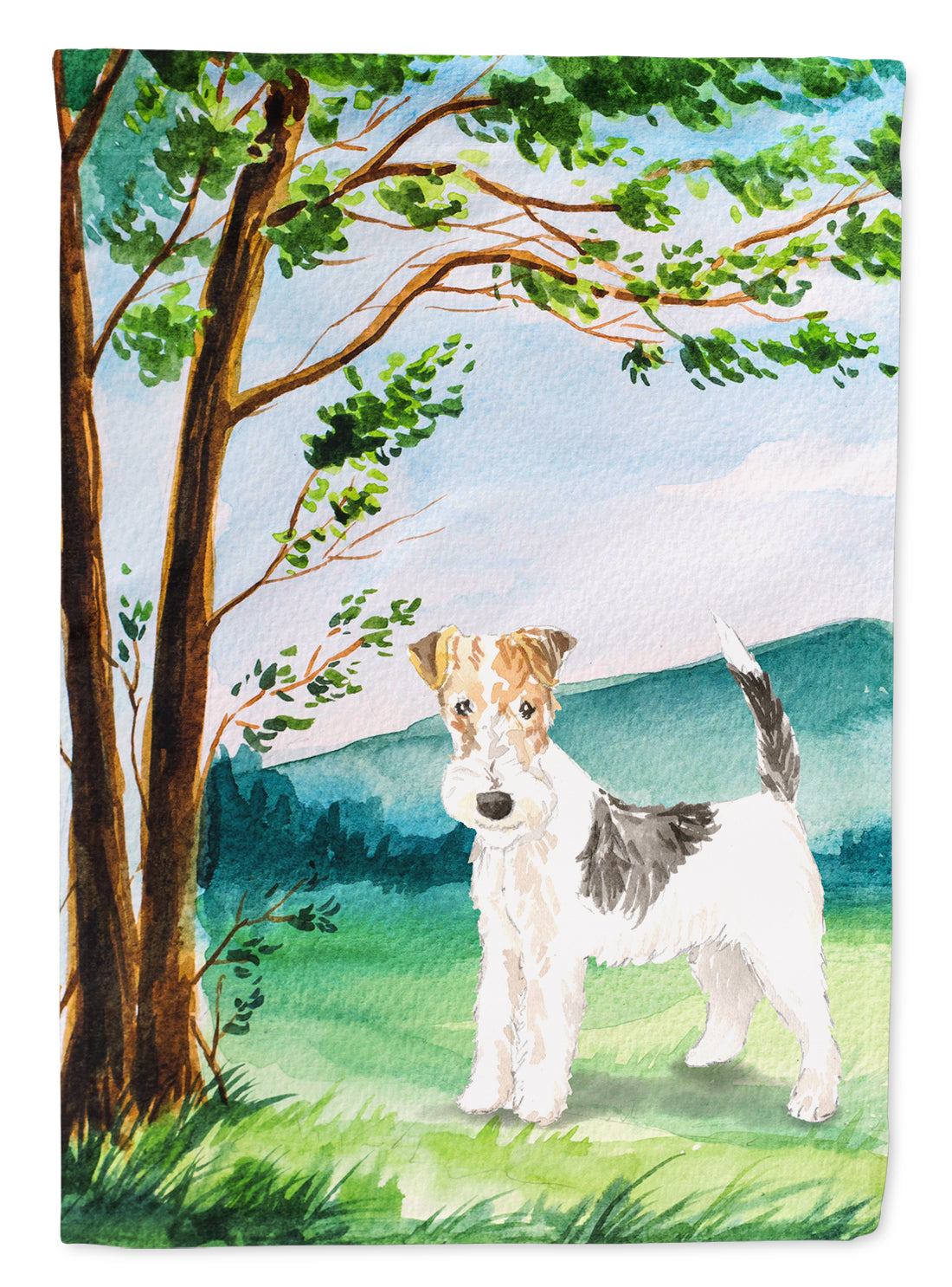 Under the Tree Fox Terrier Flag Canvas House Size CK2550CHF  the-store.com.