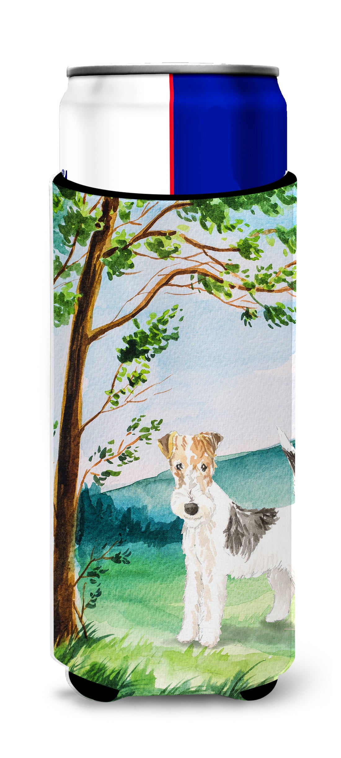 Under the Tree Fox Terrier  Ultra Hugger for slim cans CK2550MUK  the-store.com.