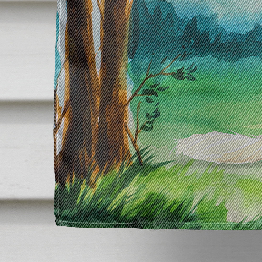 Under the Tree  White Collie Flag Canvas House Size CK2551CHF  the-store.com.