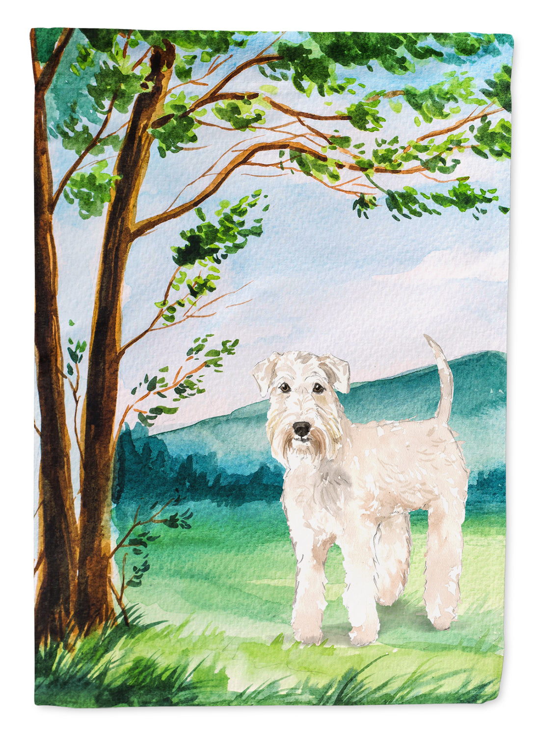 Under the Tree Wheaten Terrier Flag Canvas House Size CK2552CHF