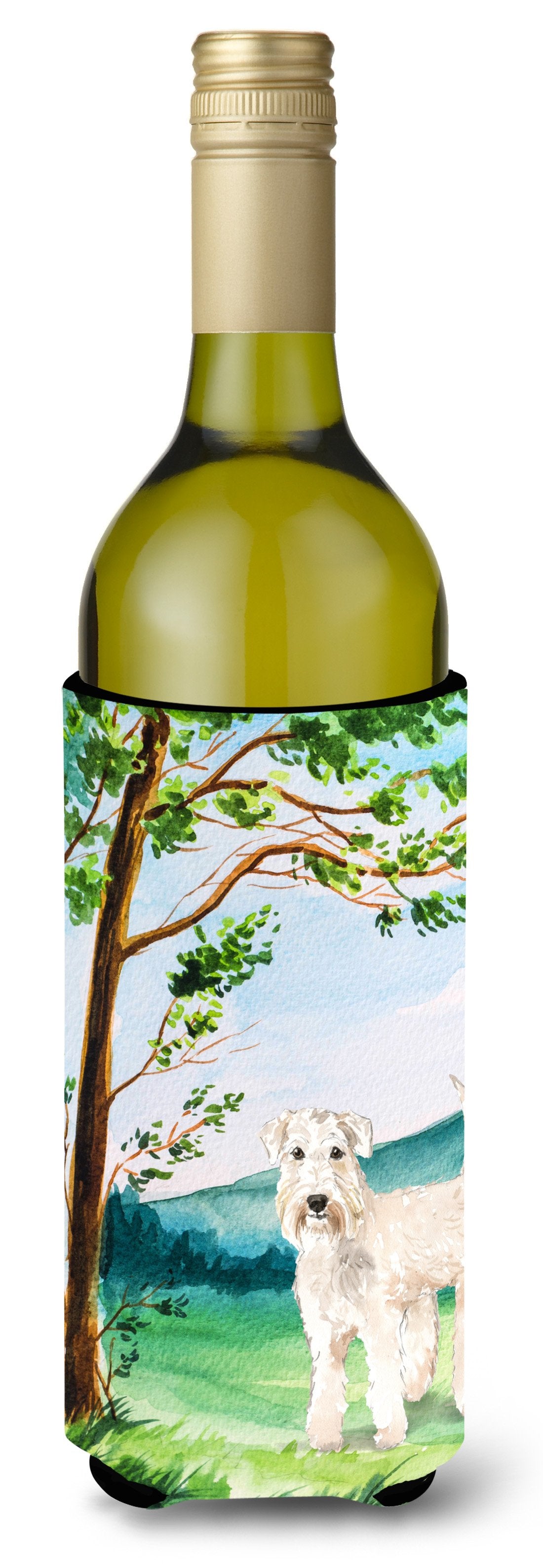 Under the Tree Wheaten Terrier Wine Bottle Beverage Insulator Hugger CK2552LITERK by Caroline&#39;s Treasures
