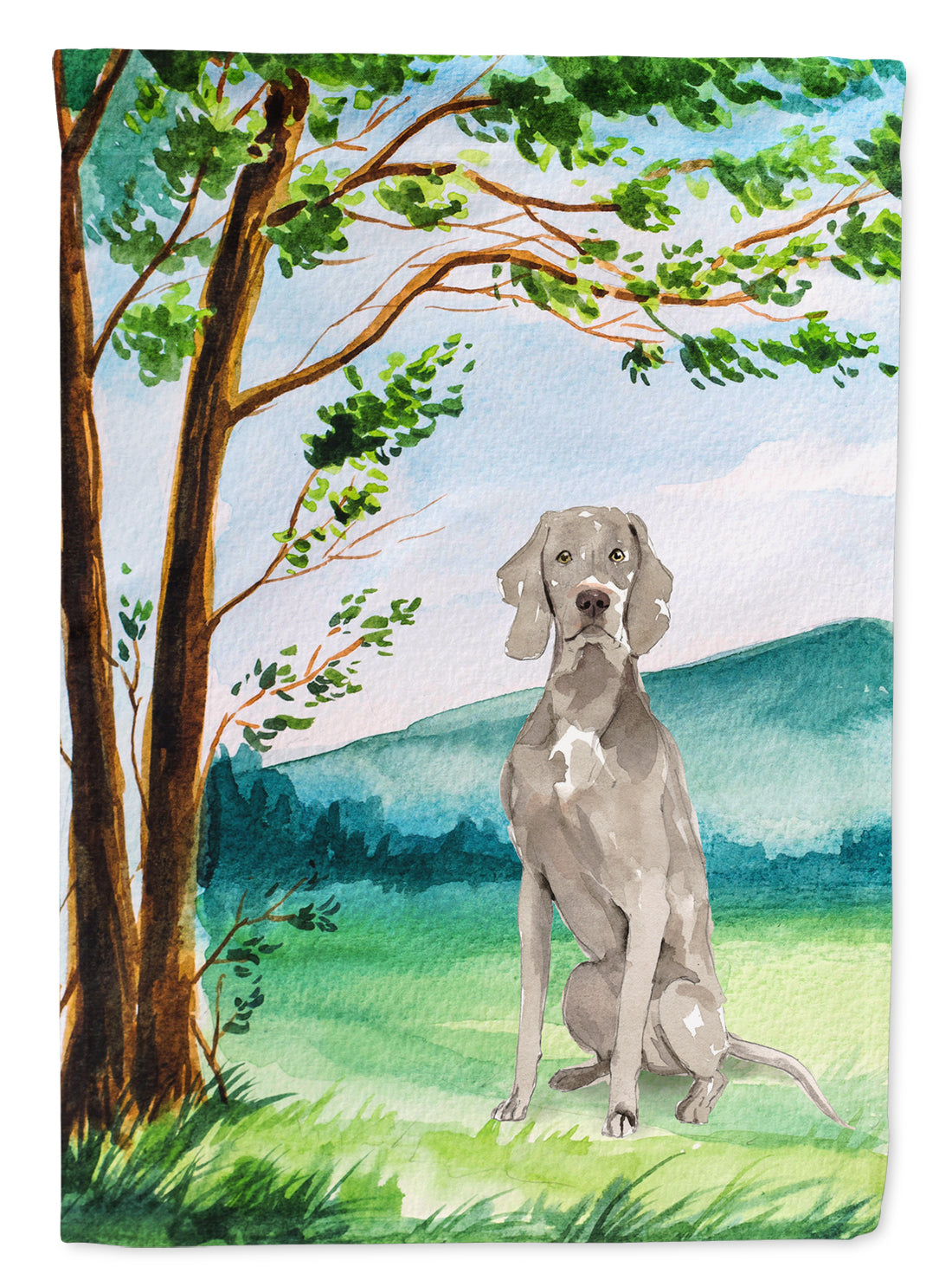 Under the Tree Weimaraner Flag Canvas House Size CK2553CHF  the-store.com.