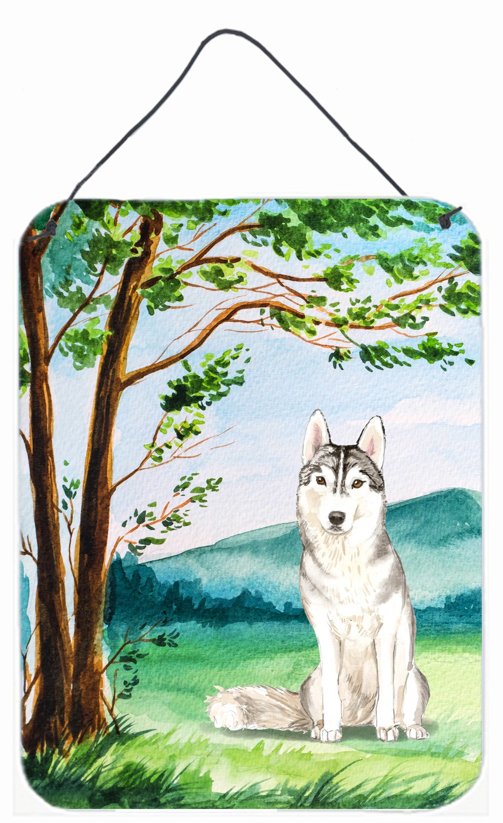 Under the Tree Siberian Husky Wall or Door Hanging Prints CK2555DS1216 by Caroline's Treasures