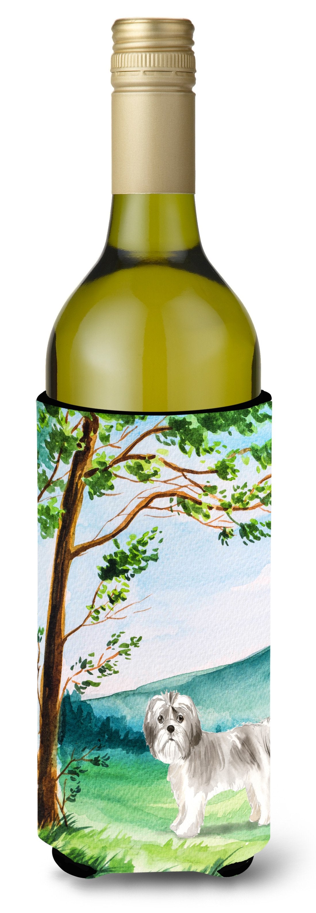 Under the Tree Shih Tzu Puppy Wine Bottle Beverage Insulator Hugger CK2556LITERK by Caroline&#39;s Treasures
