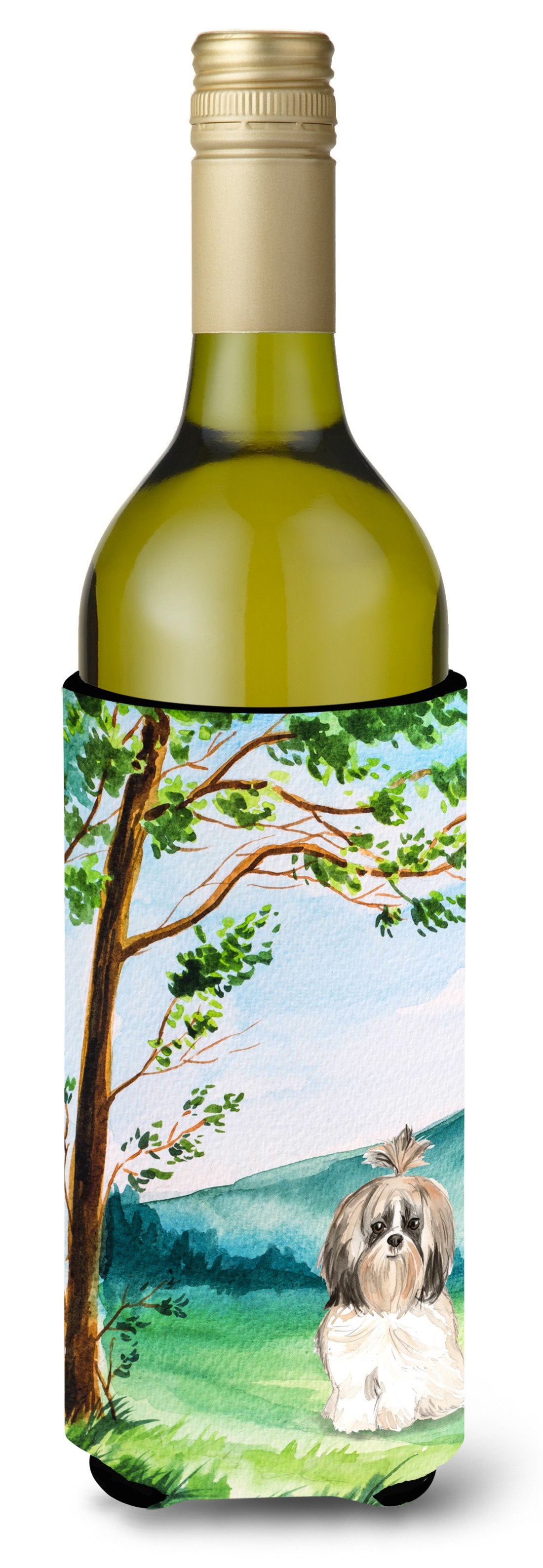 Under the Tree Shih Tzu Wine Bottle Beverage Insulator Hugger CK2557LITERK by Caroline&#39;s Treasures