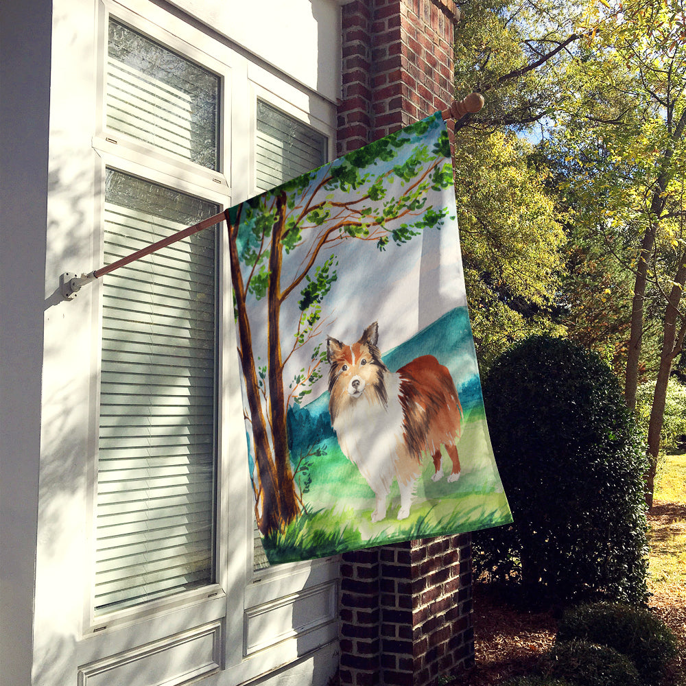 Under the Tree Sheltie Flag Canvas House Size CK2558CHF  the-store.com.