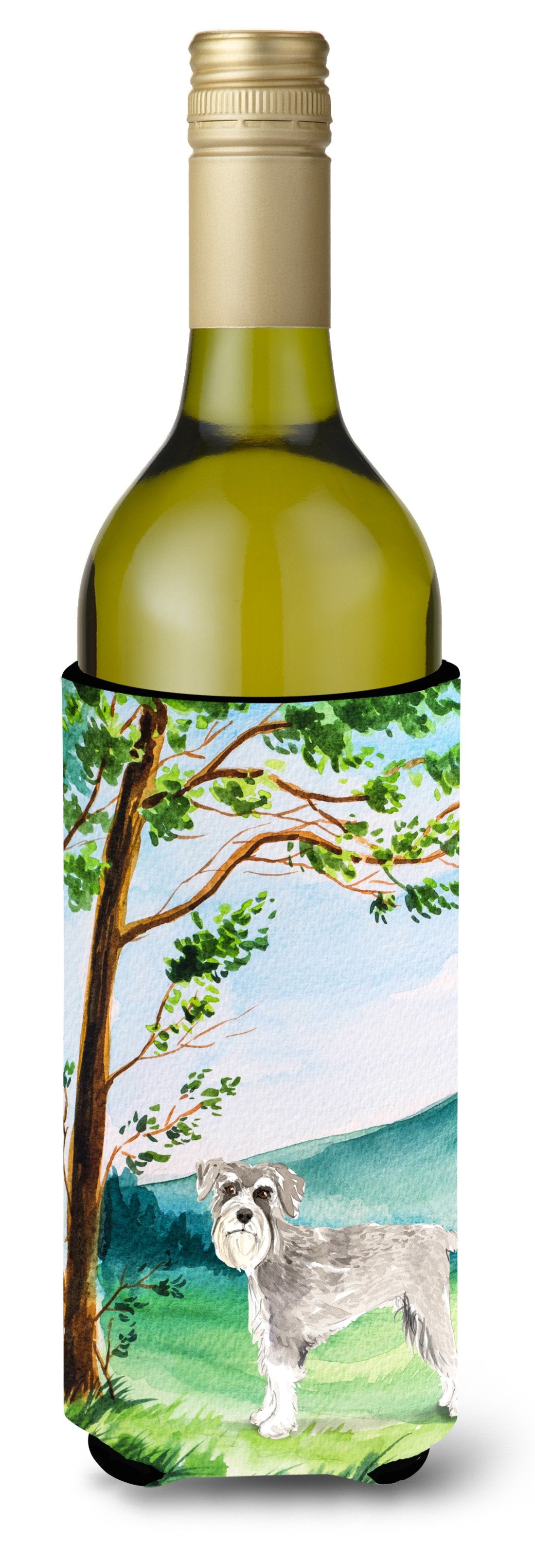 Under the Tree Schnauzer #1 Wine Bottle Beverage Insulator Hugger CK2560LITERK by Caroline&#39;s Treasures