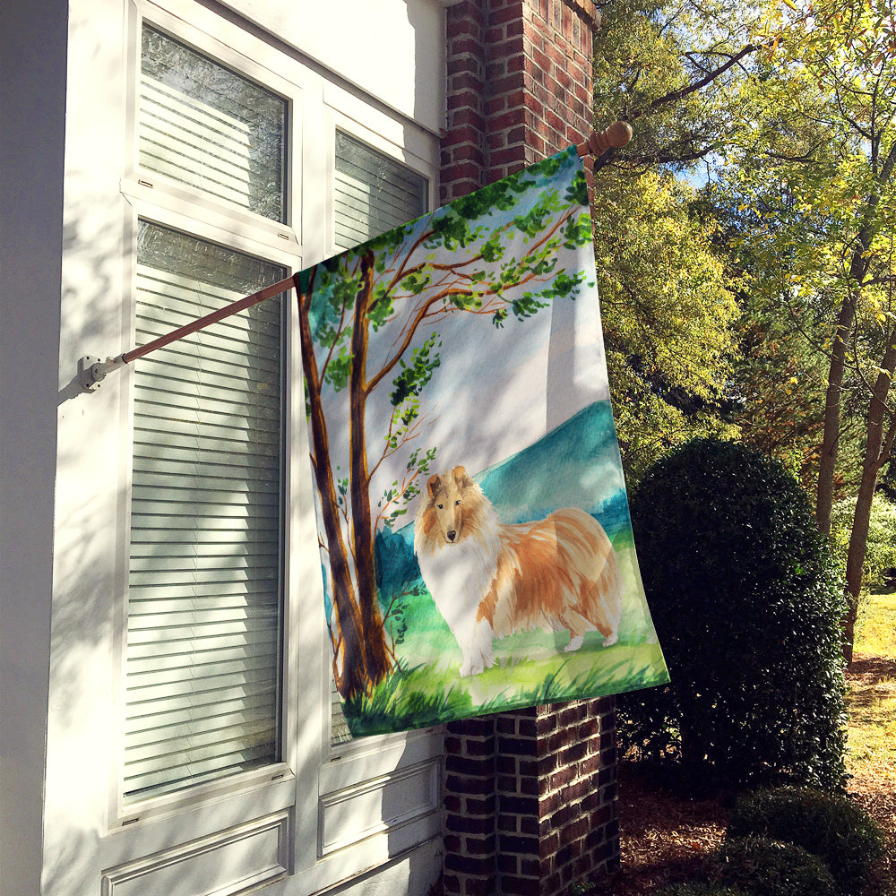Under the Tree Collie Flag Canvas House Size CK2561CHF  the-store.com.