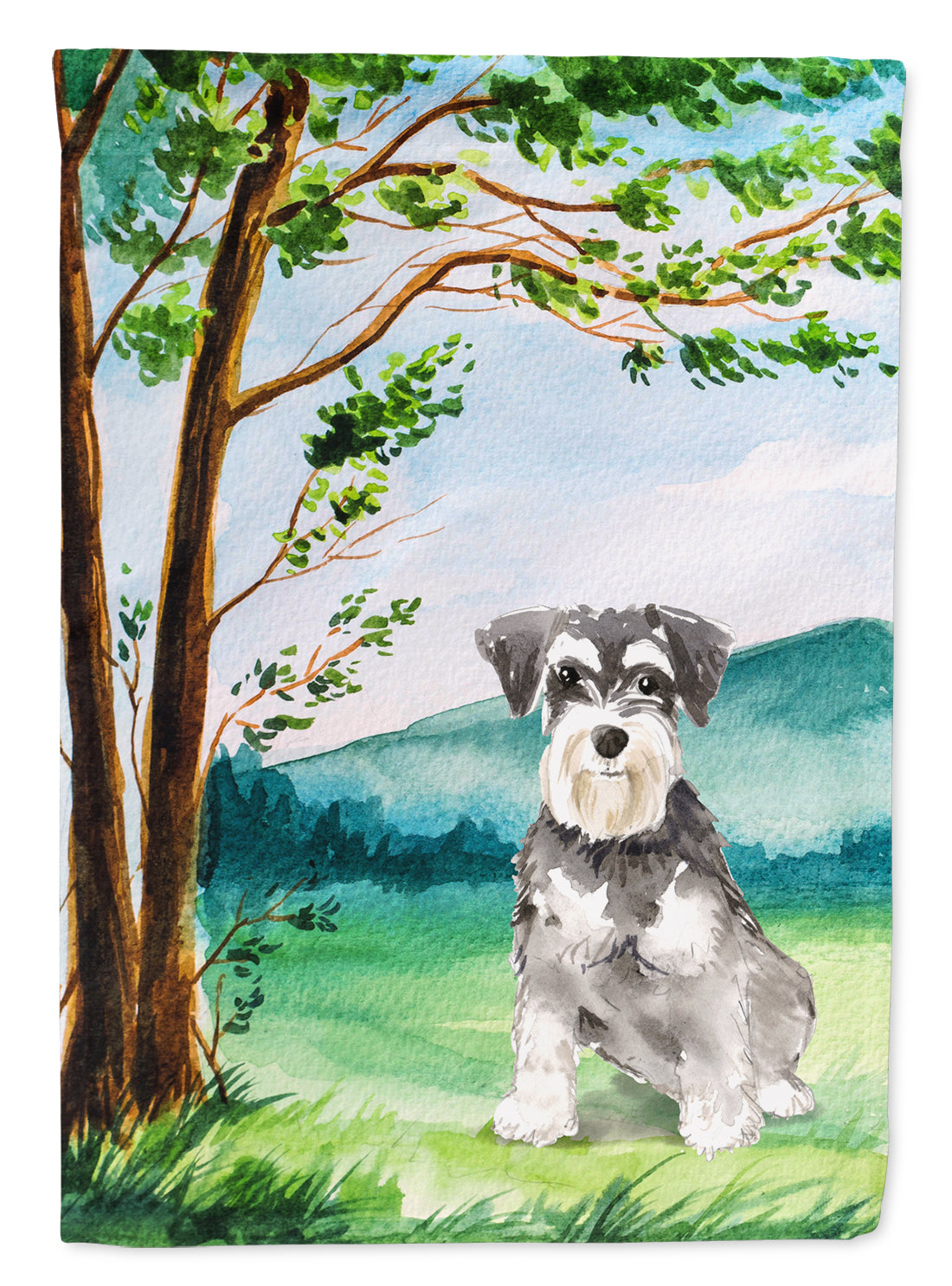 Under the Tree Schnauzer #2 Flag Canvas House Size CK2564CHF  the-store.com.