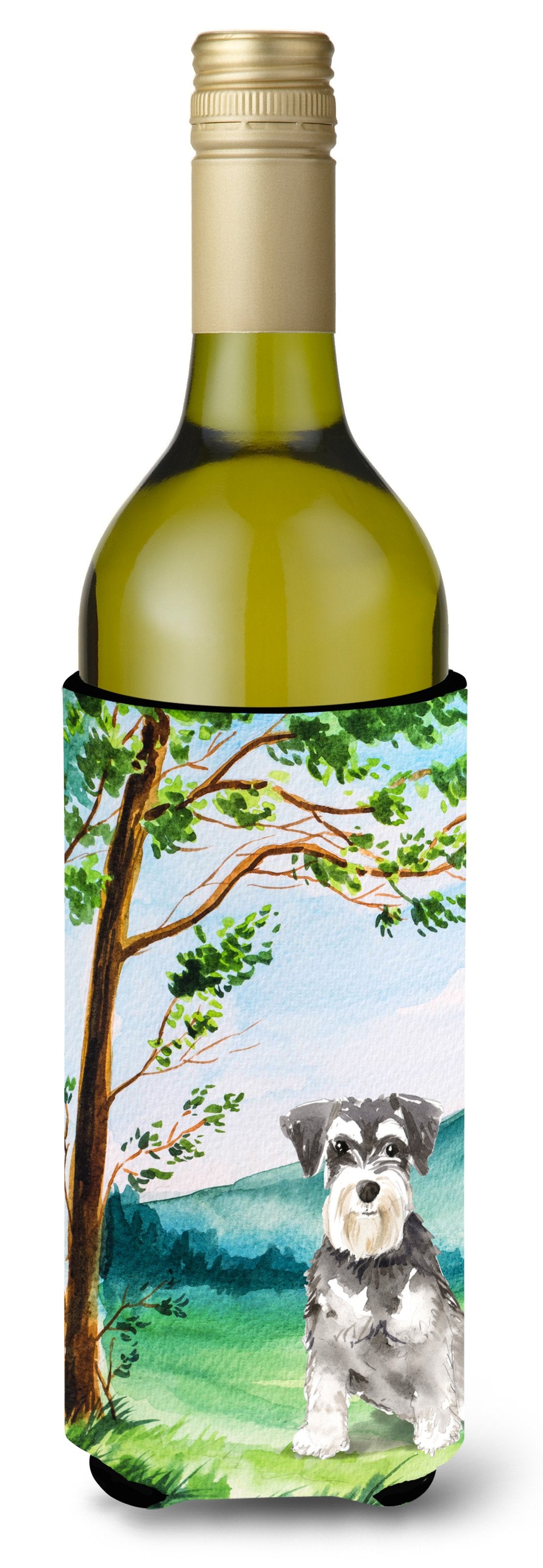 Under the Tree Schnauzer #2 Wine Bottle Beverage Insulator Hugger CK2564LITERK by Caroline&#39;s Treasures