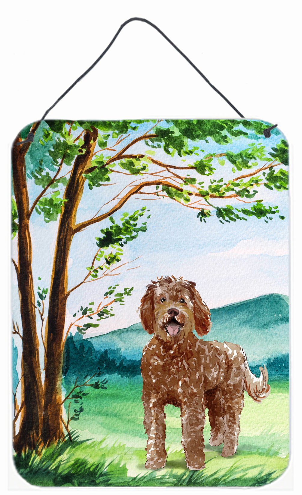 Caroline's Treasures Under the Tree Labradoodle Wall or Door Hanging Prints CK2568DS1216
