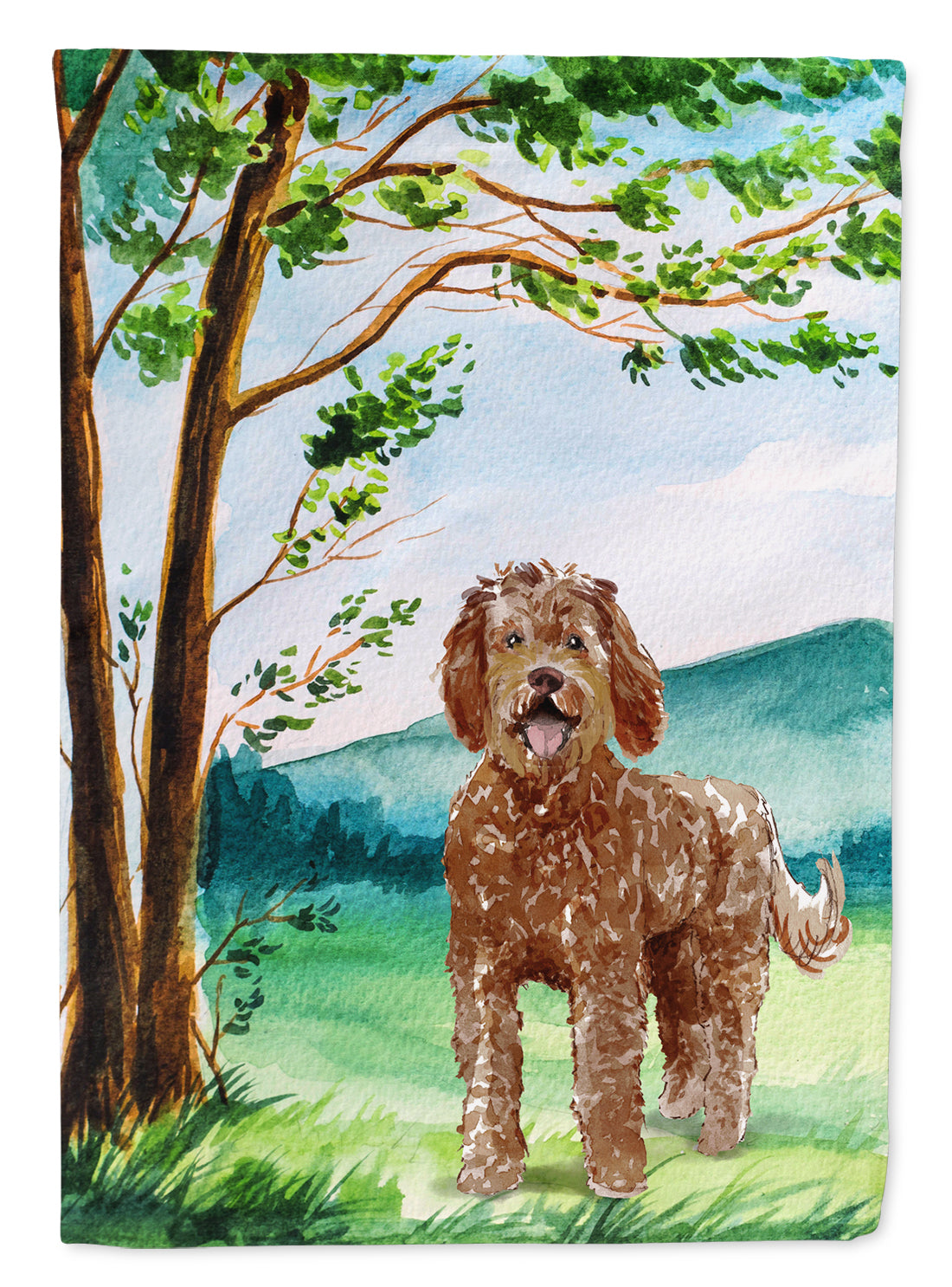 Under the Tree Labradoodle Flag Garden Size CK2568GF  the-store.com.