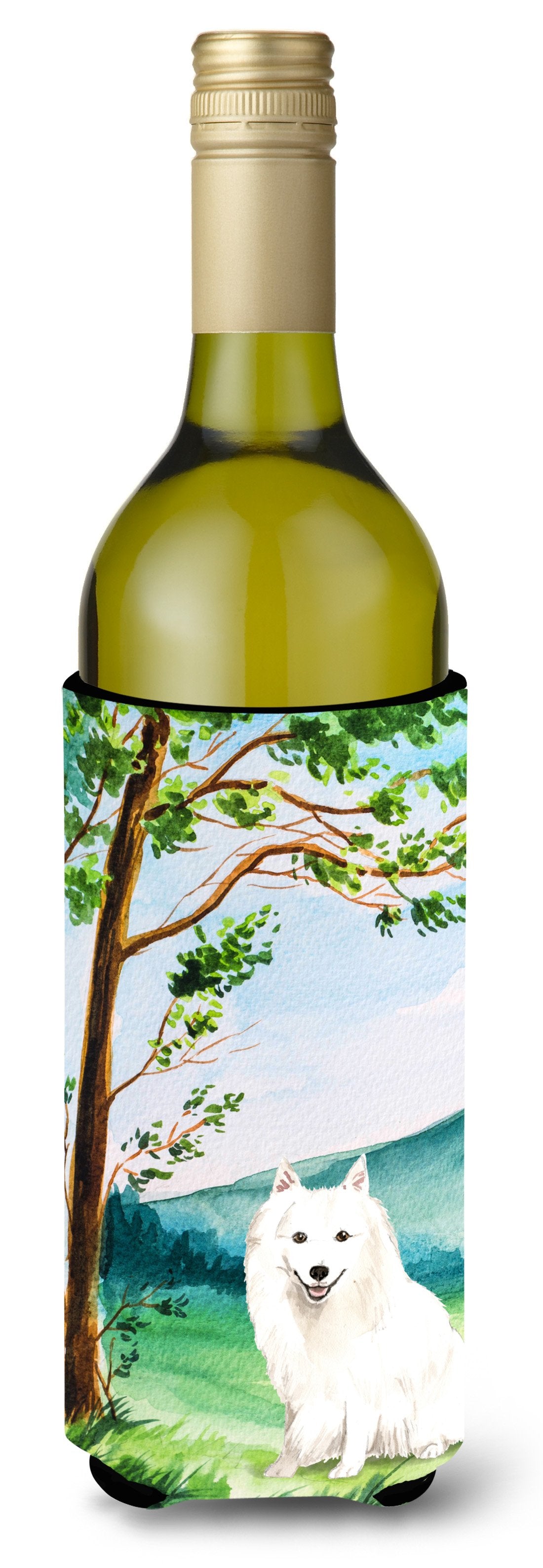 Under the Tree Japanese Spitz Wine Bottle Beverage Insulator Hugger CK2569LITERK by Caroline&#39;s Treasures