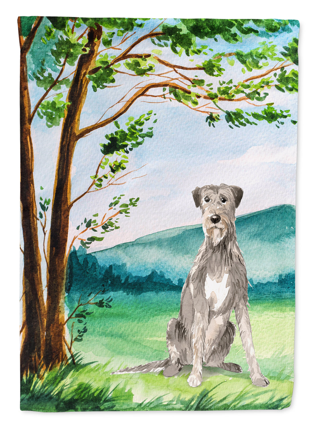 Under the Tree Irish Wolfhound Flag Canvas House Size CK2570CHF  the-store.com.