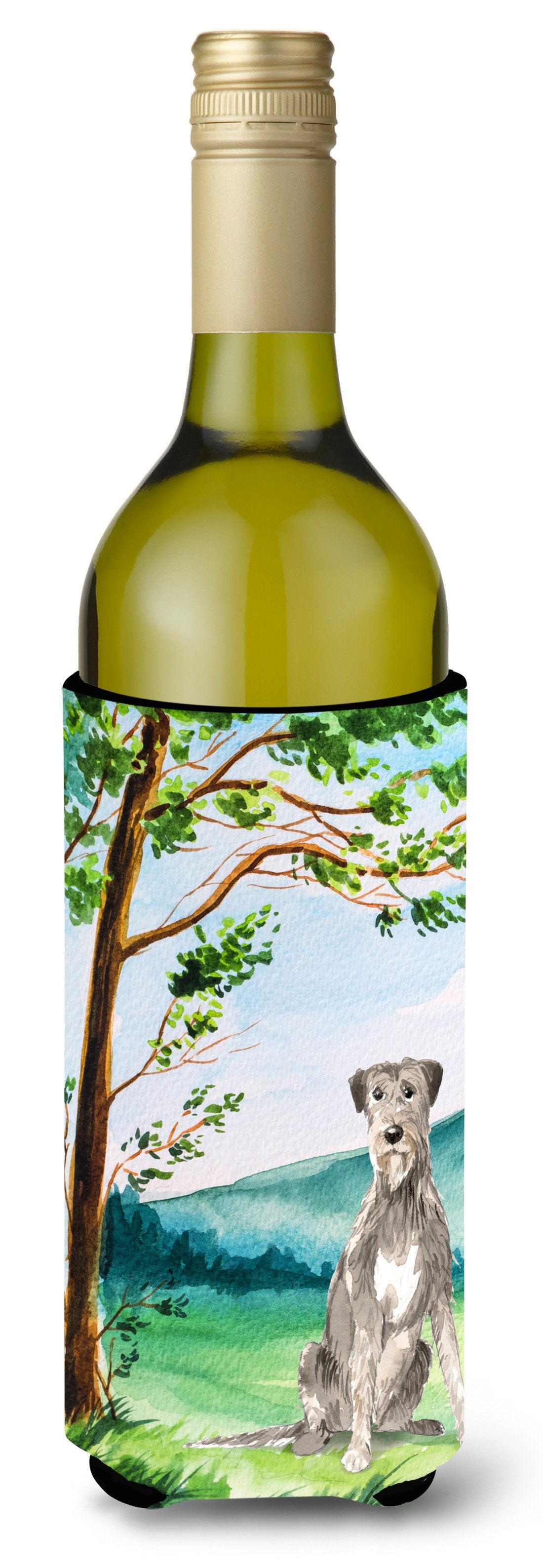Under the Tree Irish Wolfhound Wine Bottle Beverage Insulator Hugger CK2570LITERK by Caroline&#39;s Treasures