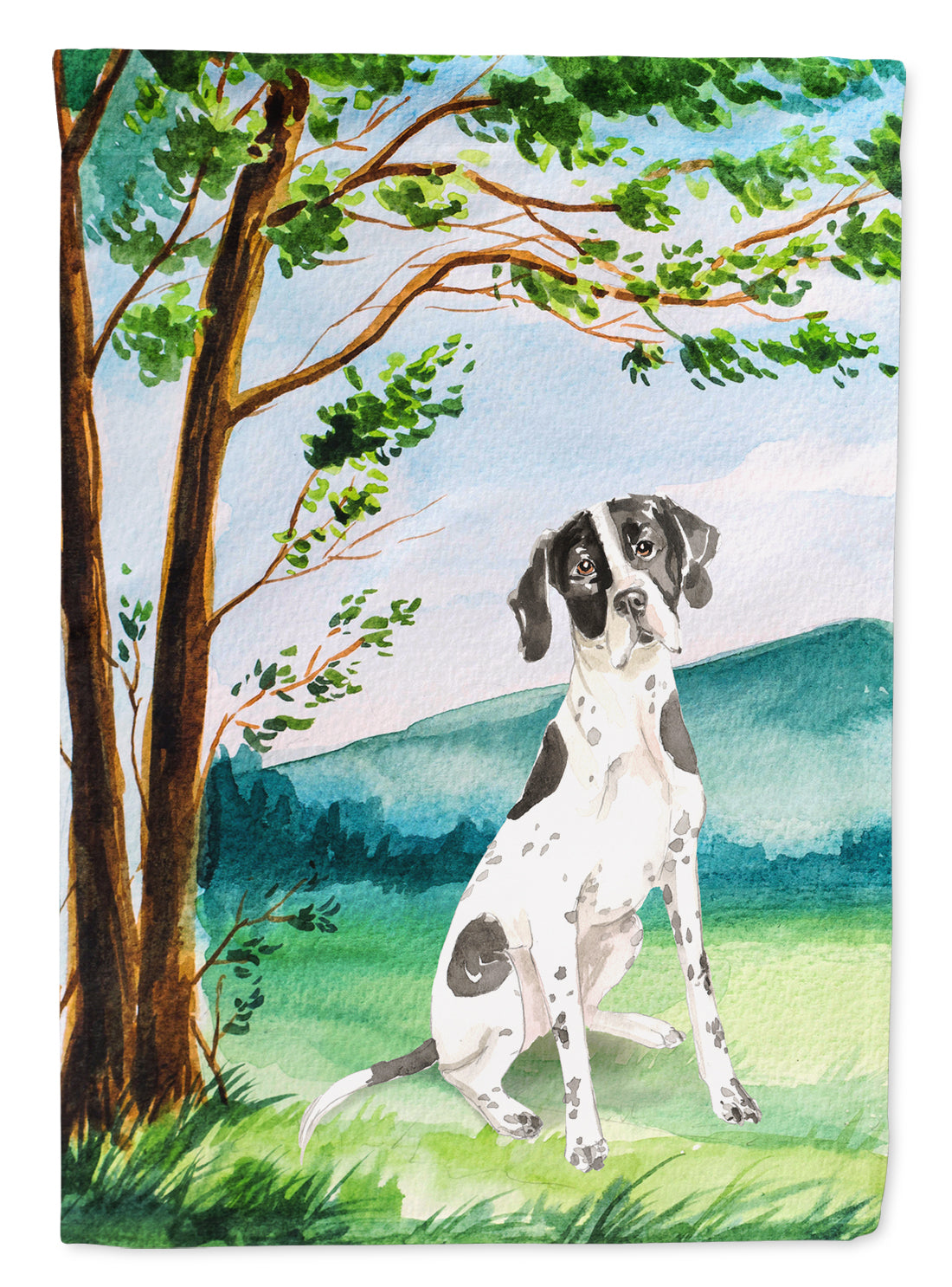 Under the Tree English Pointer Flag Canvas House Size CK2574CHF  the-store.com.