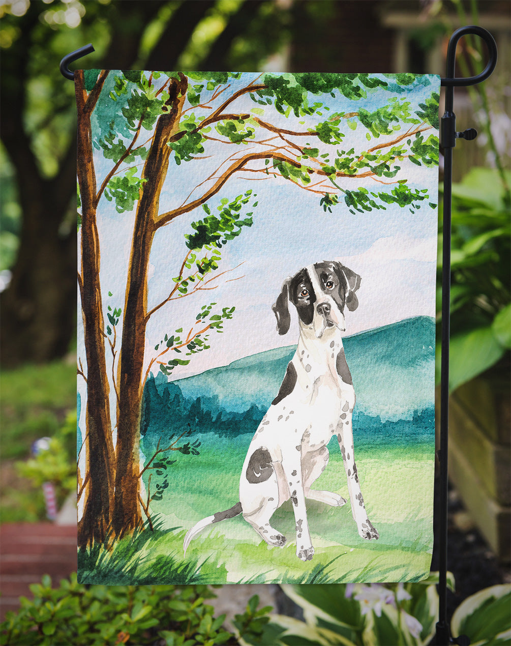 Under the Tree English Pointer Flag Garden Size CK2574GF  the-store.com.