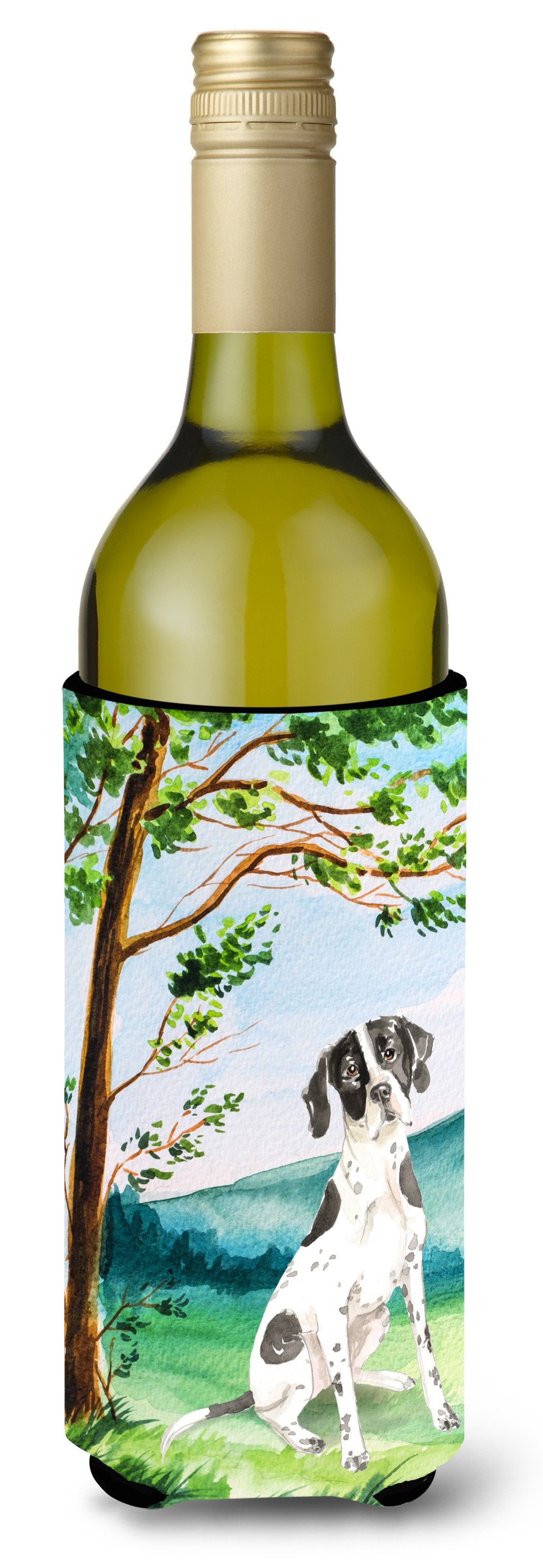 Under the Tree English Pointer Wine Bottle Beverage Insulator Hugger CK2574LITERK by Caroline&#39;s Treasures