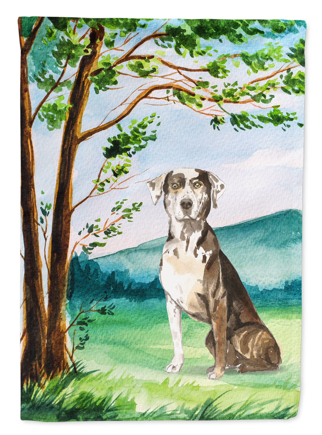 Under the Tree Catahoula Leopard Dog Flag Canvas House Size CK2576CHF