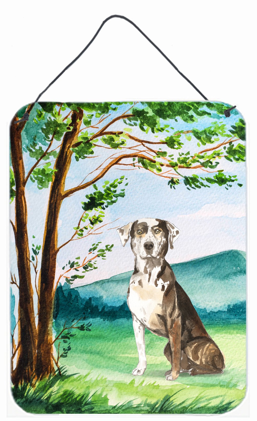 Under the Tree Catahoula Leopard Dog Wall or Door Hanging Prints CK2576DS1216 by Caroline&#39;s Treasures