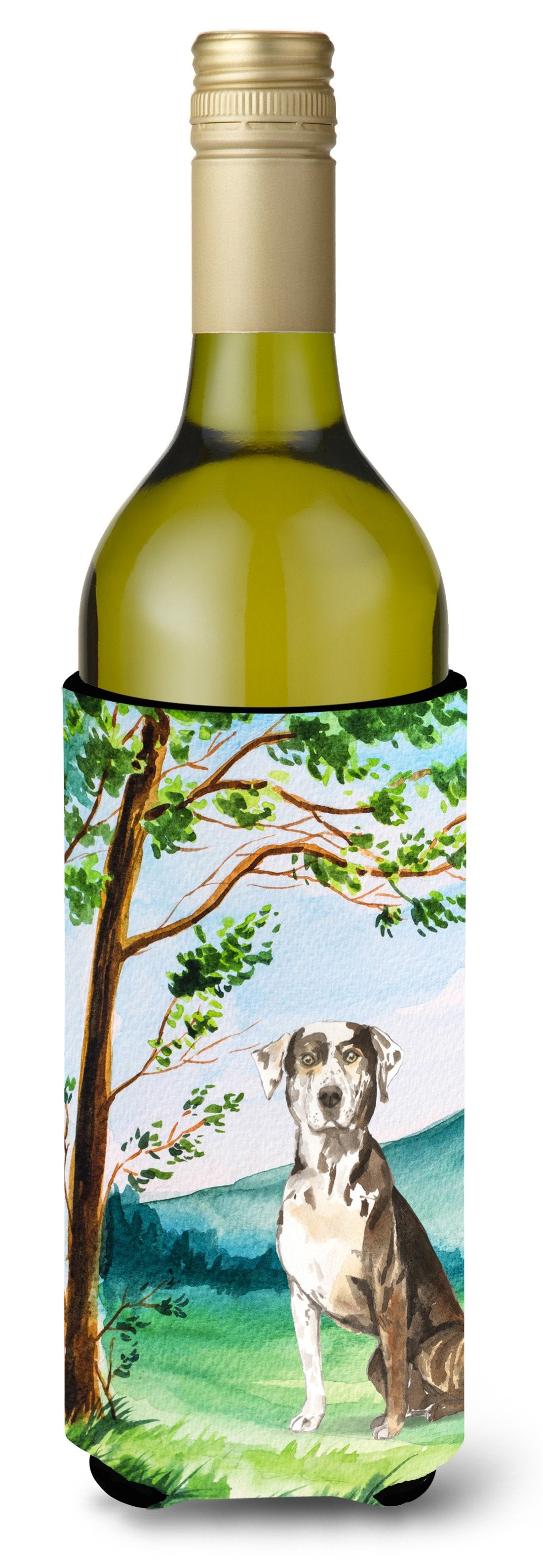 Under the Tree Catahoula Leopard Dog Wine Bottle Beverage Insulator Hugger CK2576LITERK by Caroline&#39;s Treasures
