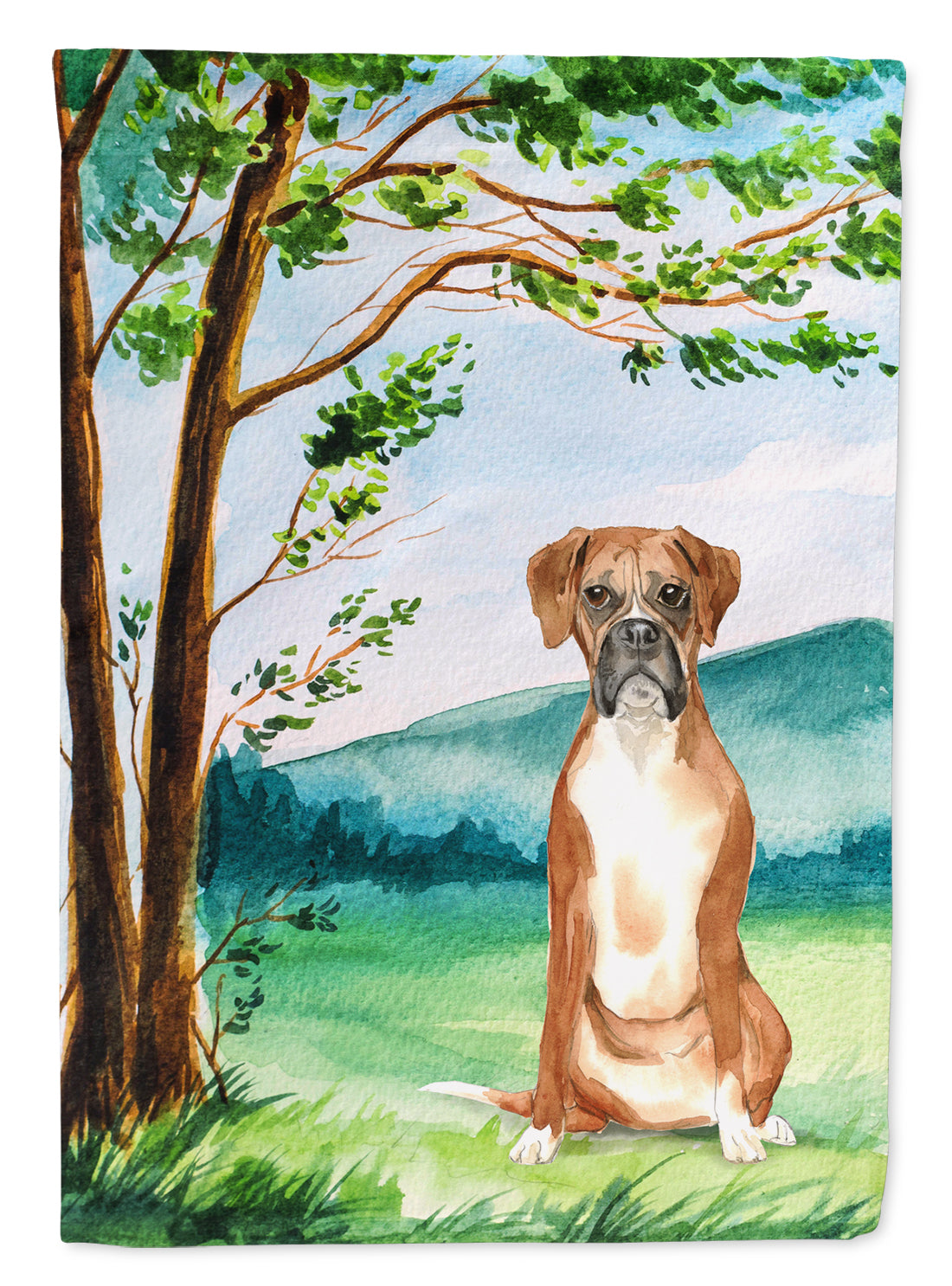 Under the Tree Boxer Flag Canvas House Size CK2578CHF