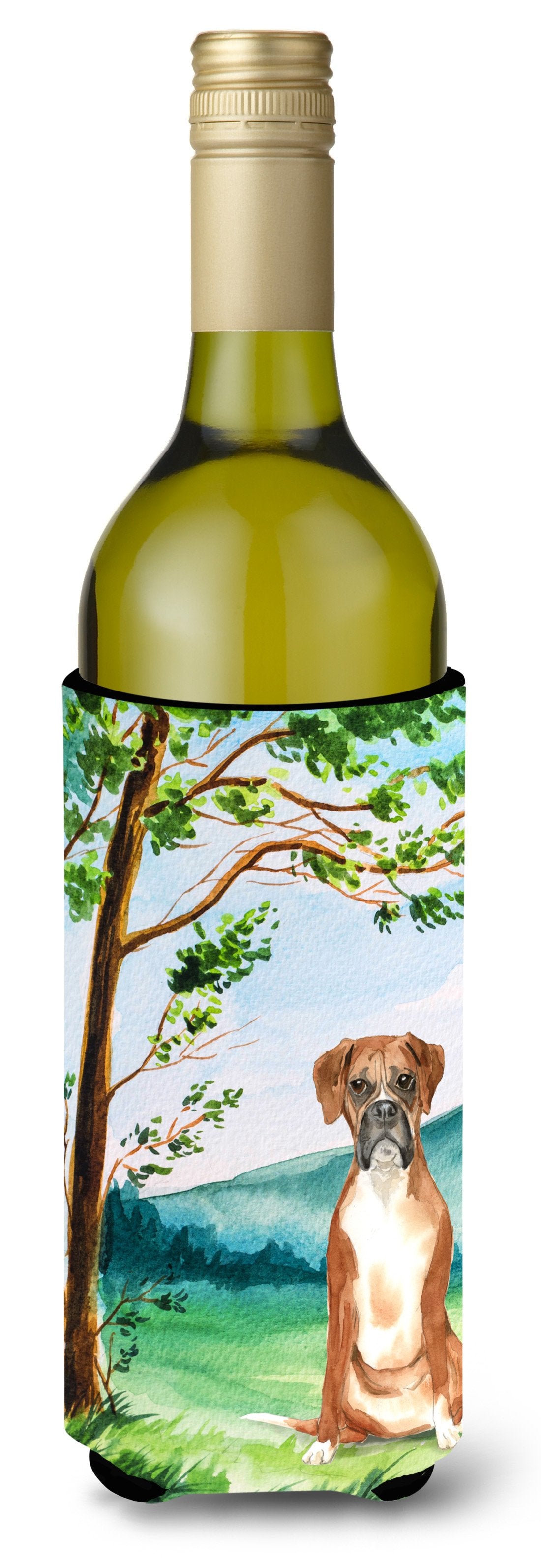 Under the Tree Boxer Wine Bottle Beverage Insulator Hugger CK2578LITERK by Caroline&#39;s Treasures