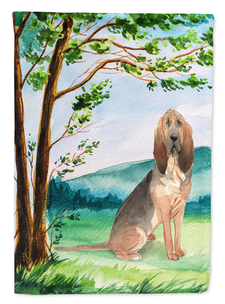 Under the Tree Bloodhound Flag Canvas House Size CK2581CHF