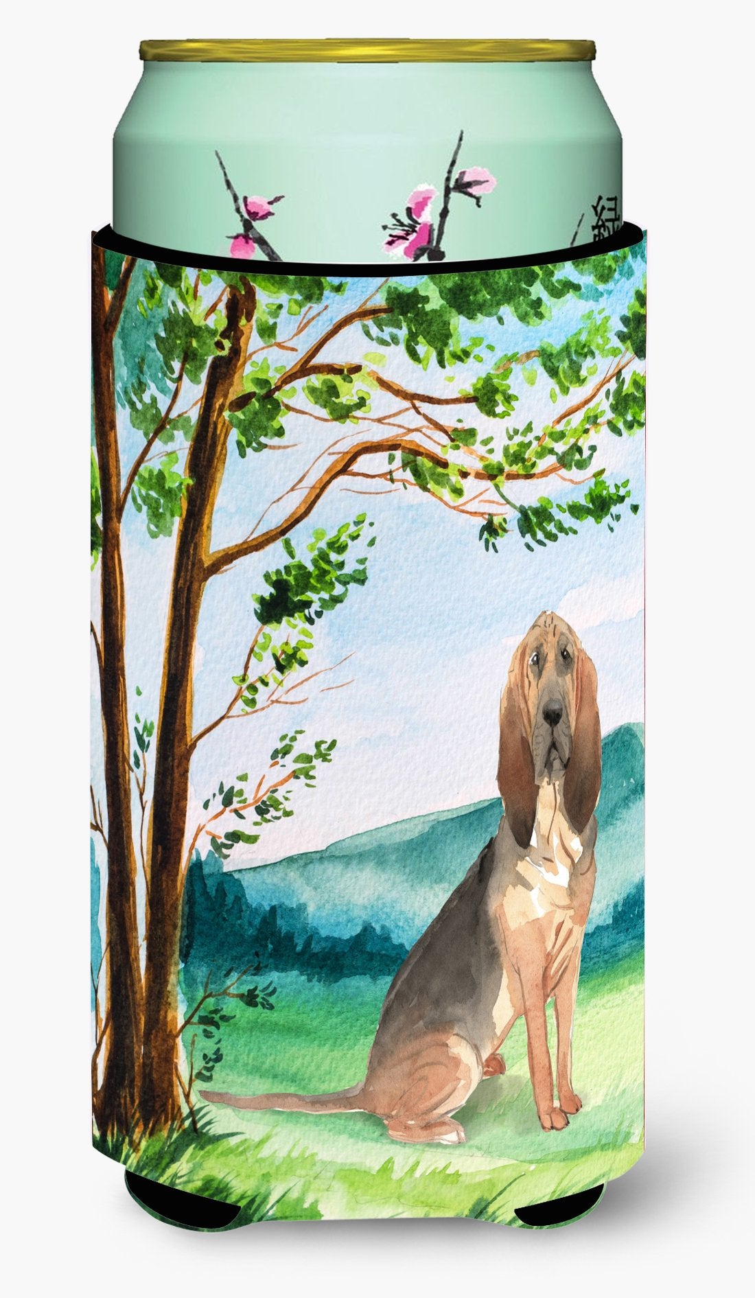 Under the Tree Bloodhound Tall Boy Beverage Insulator Hugger CK2581TBC by Caroline&#39;s Treasures