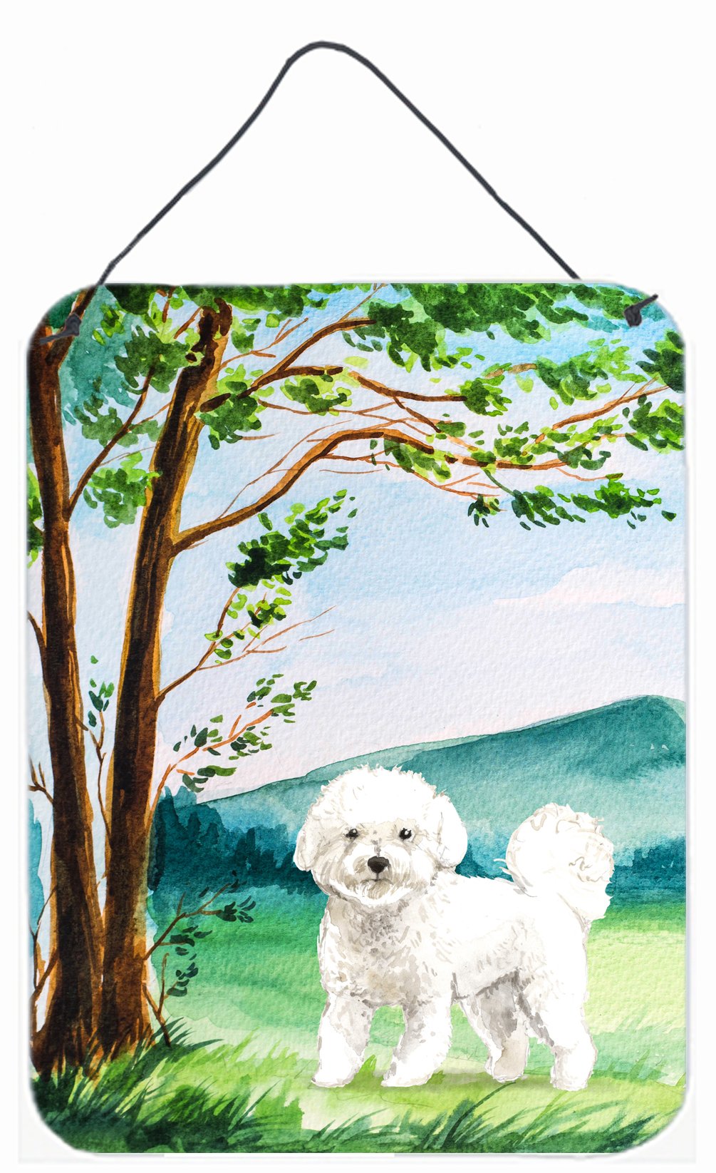 Under the Tree Bichon Frise Wall or Door Hanging Prints CK2582DS1216 by Caroline&#39;s Treasures