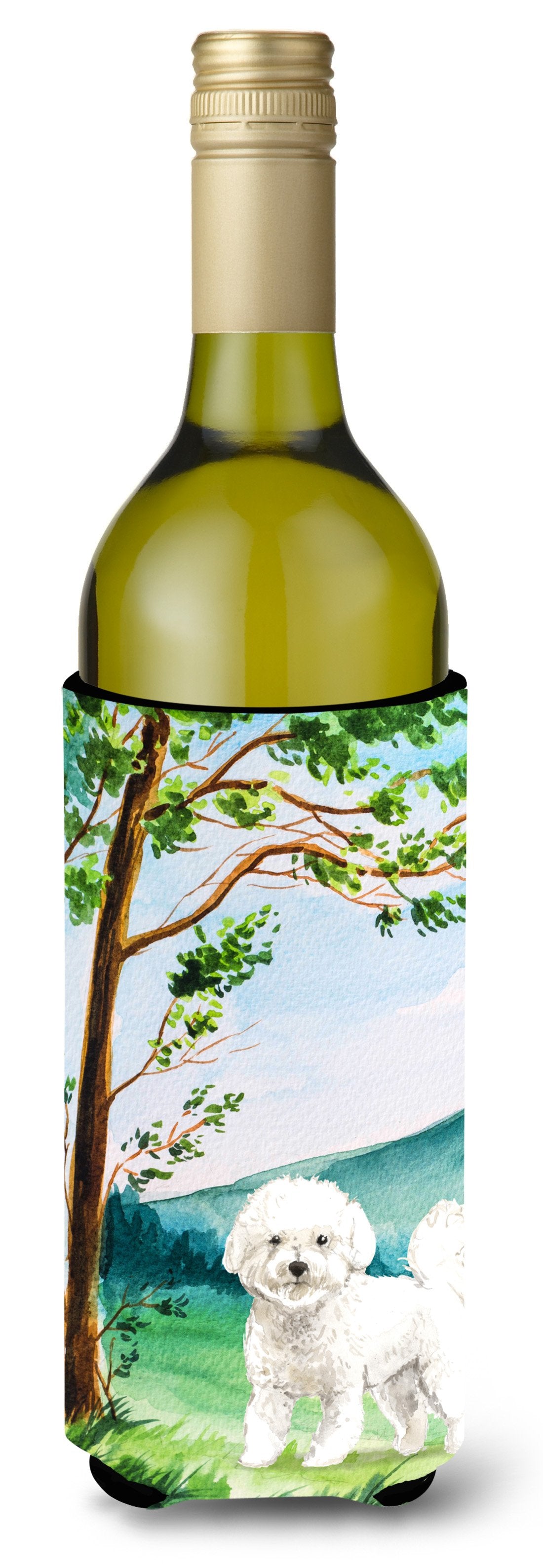 Under the Tree Bichon Frise Wine Bottle Beverage Insulator Hugger CK2582LITERK by Caroline&#39;s Treasures
