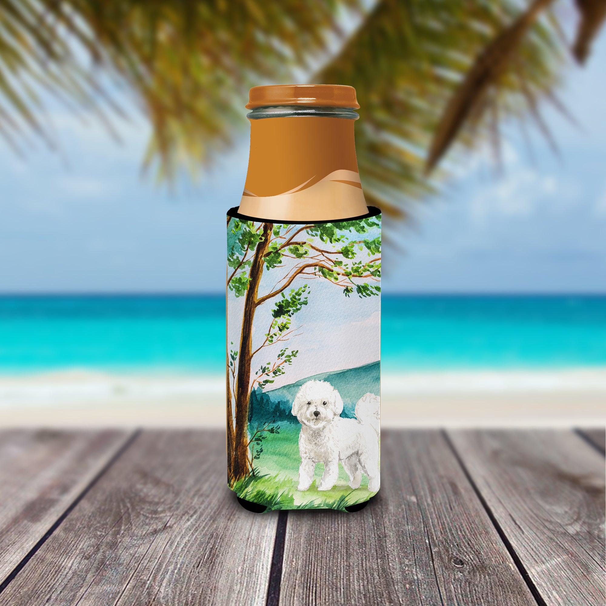 Under the Tree Bichon Frise  Ultra Hugger for slim cans CK2582MUK