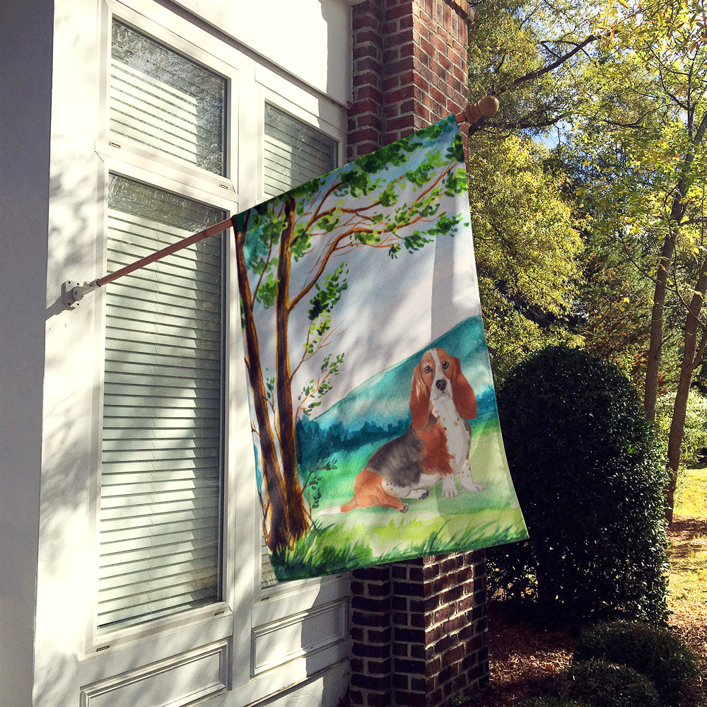 Under the Tree Basset Hound Flag Canvas House Size CK2584CHF  the-store.com.