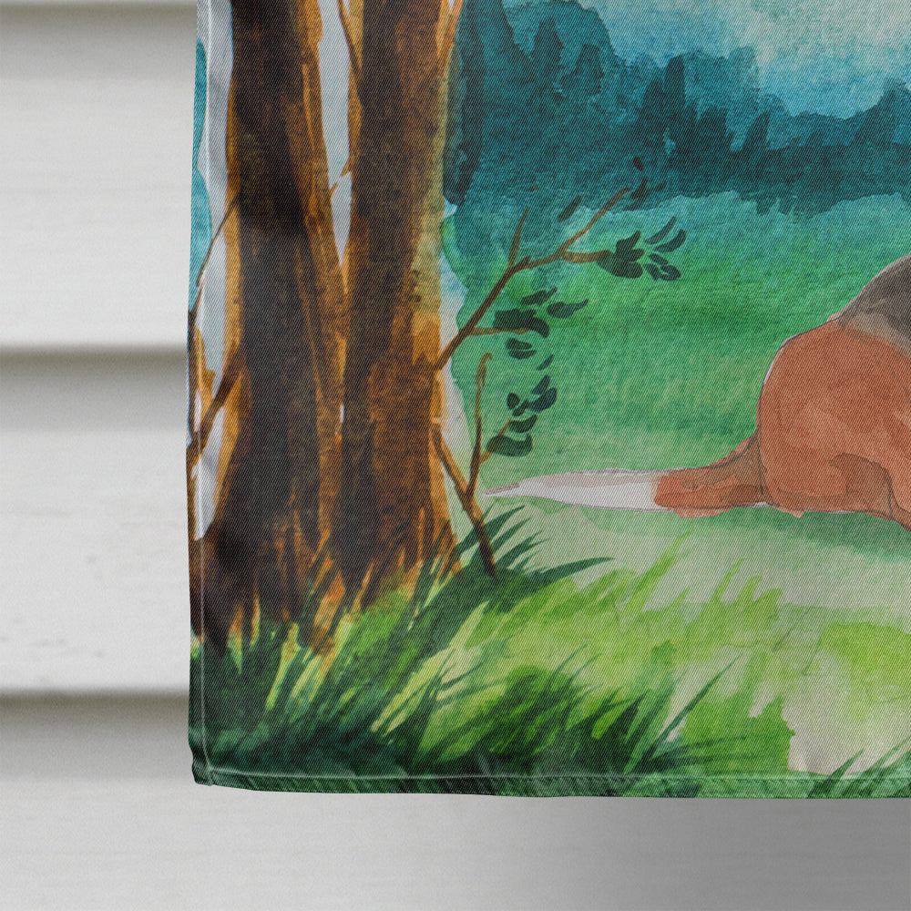 Under the Tree Basset Hound Flag Canvas House Size CK2584CHF  the-store.com.