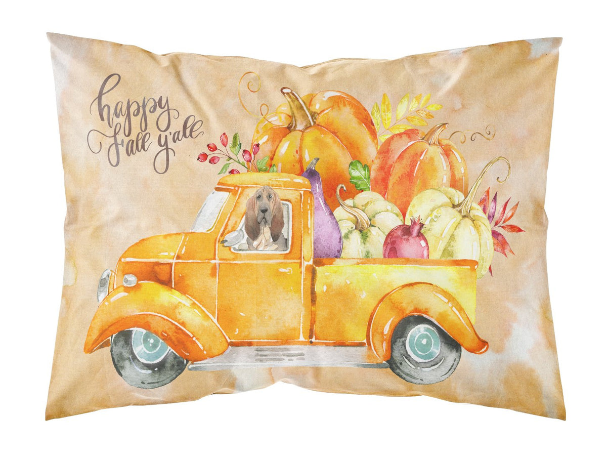 Fall Harvest Bloodhound Fabric Standard Pillowcase CK2609PILLOWCASE by Caroline&#39;s Treasures