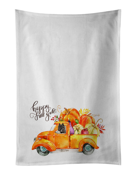 Buy this Fall Harvest Bouvier des Flandres White Kitchen Towel Set of 2